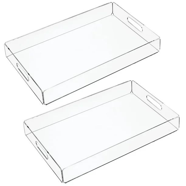 mDesign Modern Acrylic Rectangular Serving Tray with Built-In Handles for Food, Tea, Coffee, Brea... | Walmart (US)