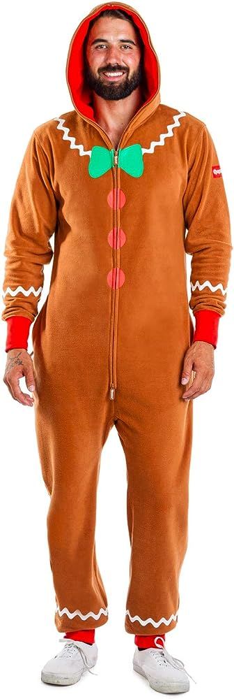 Tipsy Elves Cozy Men's Gingerbread Jumpsuit - Funny Gingerbread Cozy Christmas Onesie | Amazon (US)