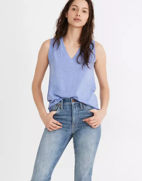 Whisper Cotton V-Neck Tank | Madewell