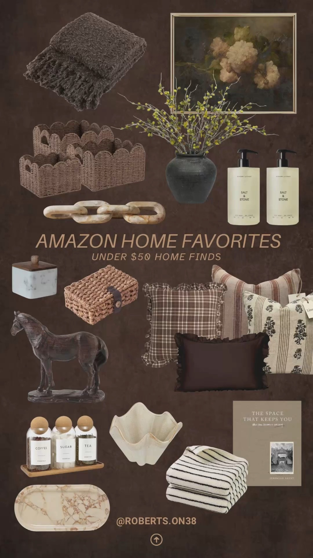 Amazon really understood the assignment with these finds 🤎
Moody neutrals, rich textures, vintage-inspired accents, and cozy pieces that make your home feel layered without looking overdone. Every single piece looks way more expensive than it is.

These are the kinds of home finds that instantly warm up a space for summer-to-fall styling… and somehow all still under $50.

#amazonhome #neutralhome #cozydecor

#LTKHome #LTKSaleAlert #LTKSeasonal