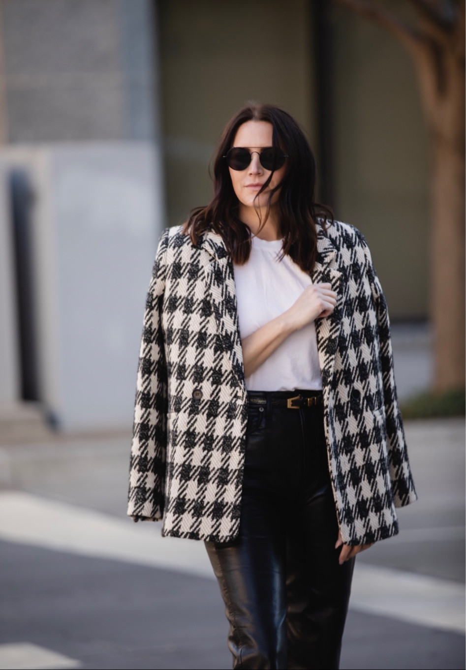 Tweed blazer leather pant outfit, business casual, workwear 

#LTKworkwear #LTKFind #LTKstyletip