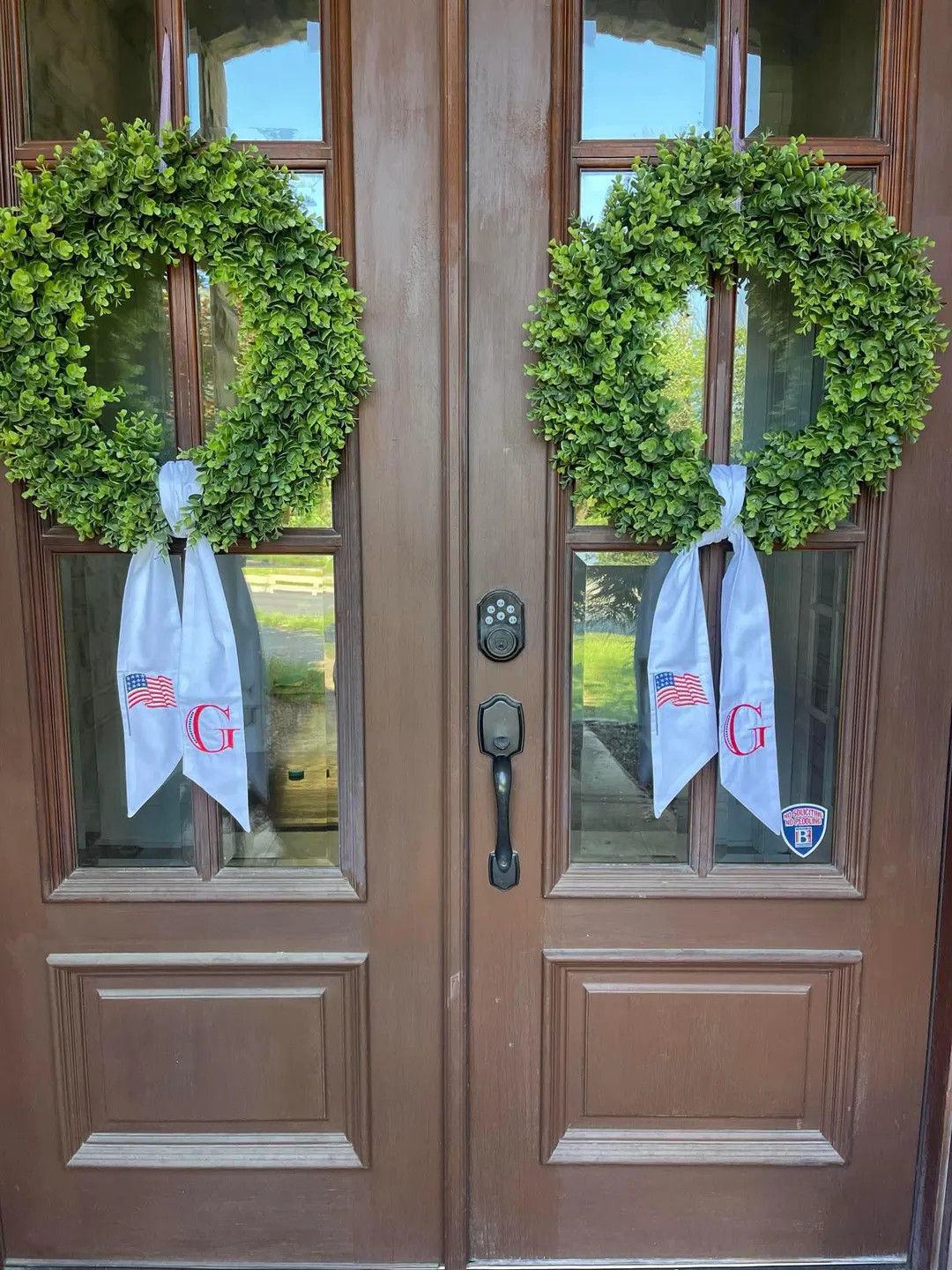 Monogrammed Patriotic Wreath Sash – Personalized American Flag Door Décor, 4th of July Front D... | Etsy (US)