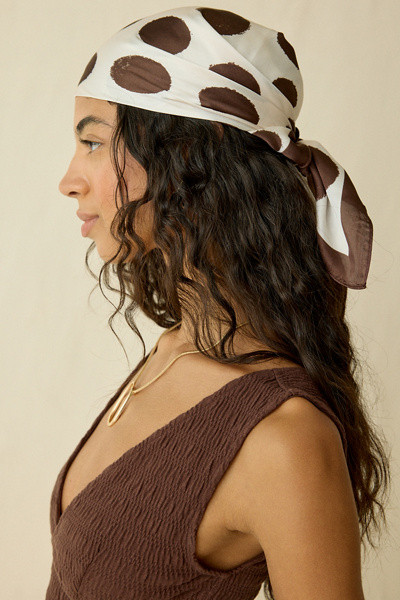 Brushed Dot Pattern Satin Scarf | Urban Outfitters (US and RoW)
