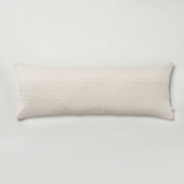 16" x 42" Slub Center Stripe Oversized Lumbar Bed Pillow - Hearth & Hand™ with Magnolia | Target