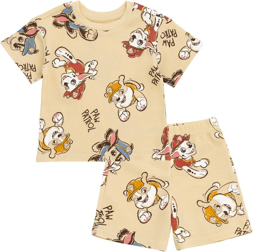 Paw Patrol Waffle Knit T-Shirt and Shorts Outfit Set Newborn to Little Kid Sizes (0-3 Months - 5) | Amazon (US)