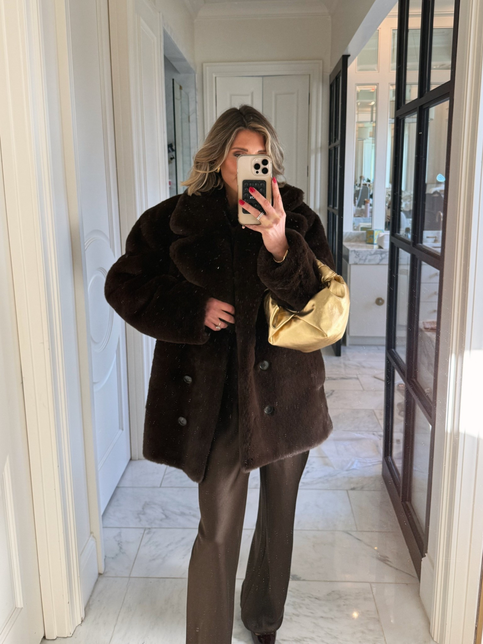 Chocolate brown faux fur 