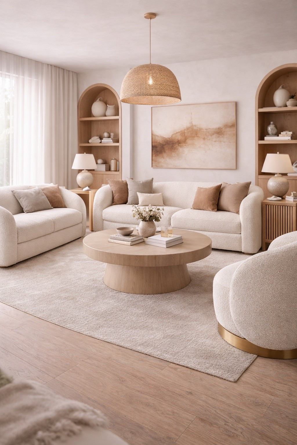 A modern neutral living room designed with soft beige tones, curved furniture, and elegant layered lighting.
This cozy yet luxurious space is perfect inspiration for modern homes, apartments, and Pinterest-worthy interiors.
Save this pin for living room decor ideas, modern furniture, and warm minimalist styling 🤍#livingroomdesign
#modernlivingroom
#neutralinterior
#luxuryinterior
#cozylivingroom
#modernhome
#homeinspiration
#interiordesign
#pinteresthome
#ltkhome


#LTKGiftGuide #LTKSaleAlert #LTKHome