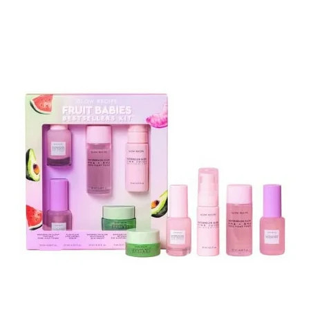 Glow Recipe Fruit Babies Skincare Kit - Gift Set with Retinol Eye Cream Oil Free Face Moisturizer BHA PHA Facial Toner Hyaluronic Acid Serum & Niaciniamide Dew Drops Serum | Walmart (US)