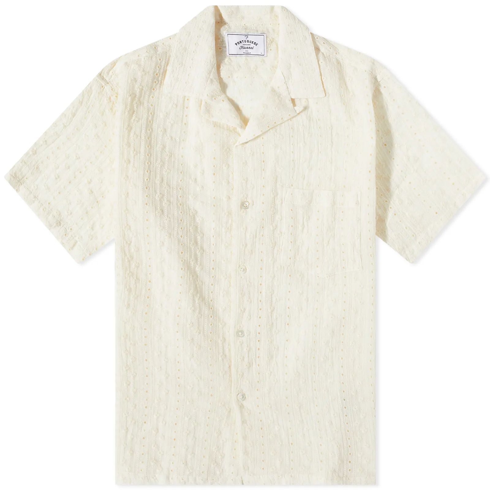 Portuguese Flannel Piros Embroidered Vacation Shirt White | END. (US) | End Clothing (US & RoW)