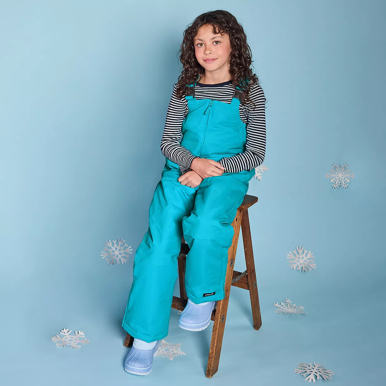 Kids Squall Waterproof Insulated Iron Knee Snow Bibs | Lands' End (US)