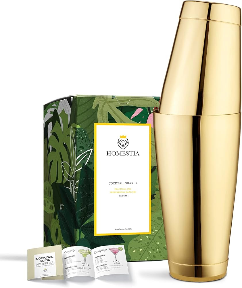 Homestia 2-Piece 18 oz & 28 oz Boston Shaker Set Boston Shaker Tins, Golden Boston Cocktail Shake... | Amazon (US)