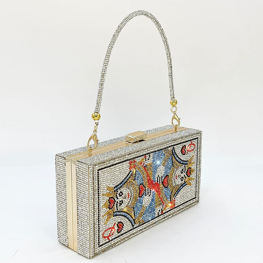 pearl&she Diamond Women Evening Handbags Purse Minaudiere Clutch Bag,Stack of Cash Dollars Crystal C | Amazon (US)