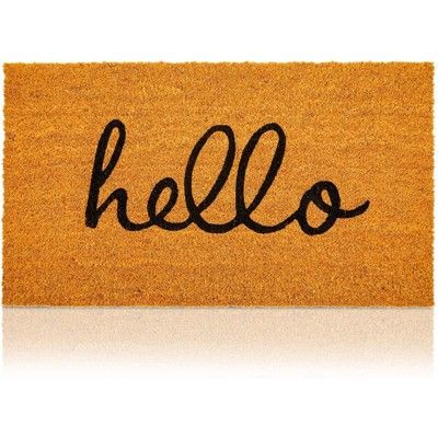 Juvale Hello Welcome Coco Coir Mat, Nonslip Outdoor Natural Door Mat (17 x 30 In) | Target