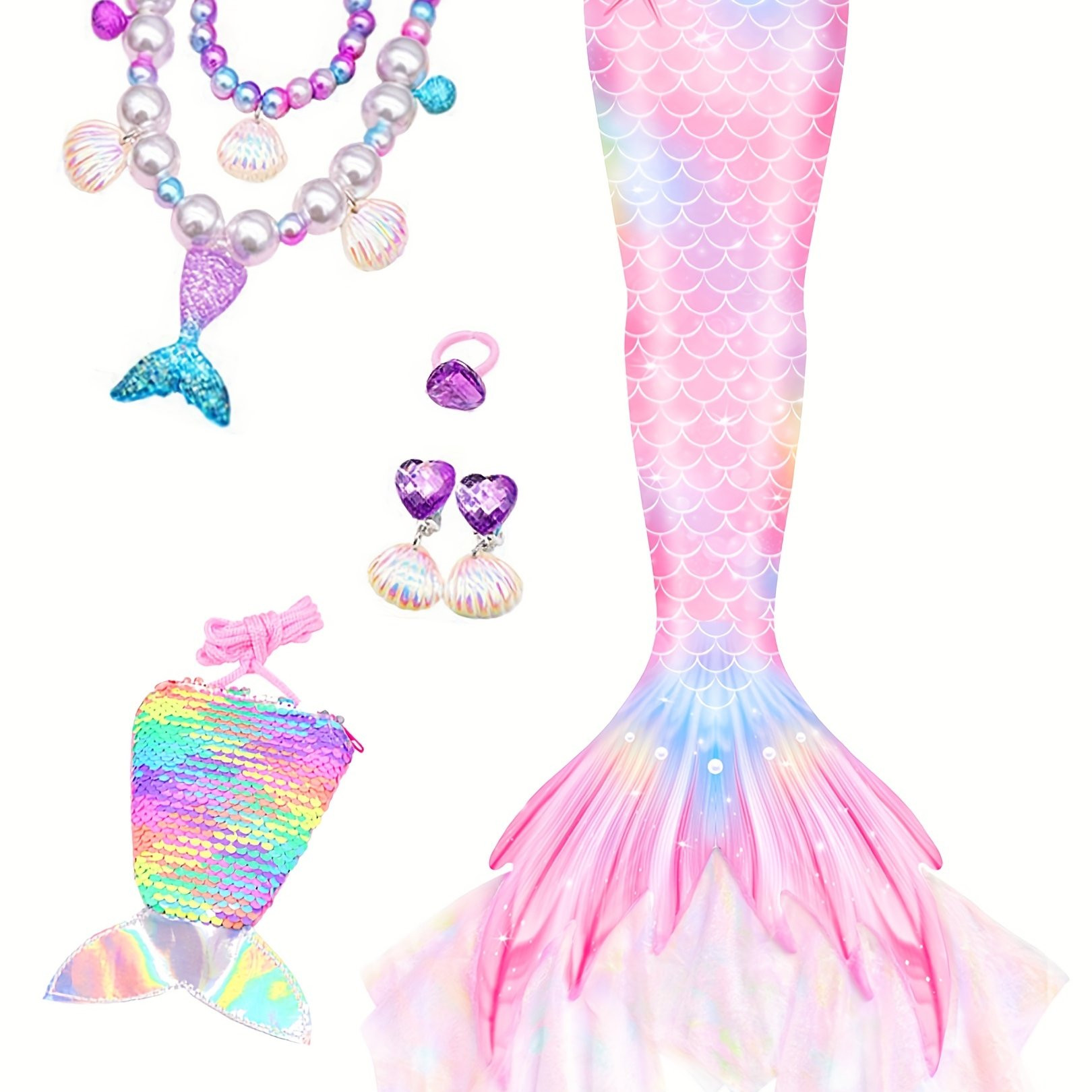 girls mermaid swimsuit mermaid tail princess dress high - Temu | Temu Affiliate Program