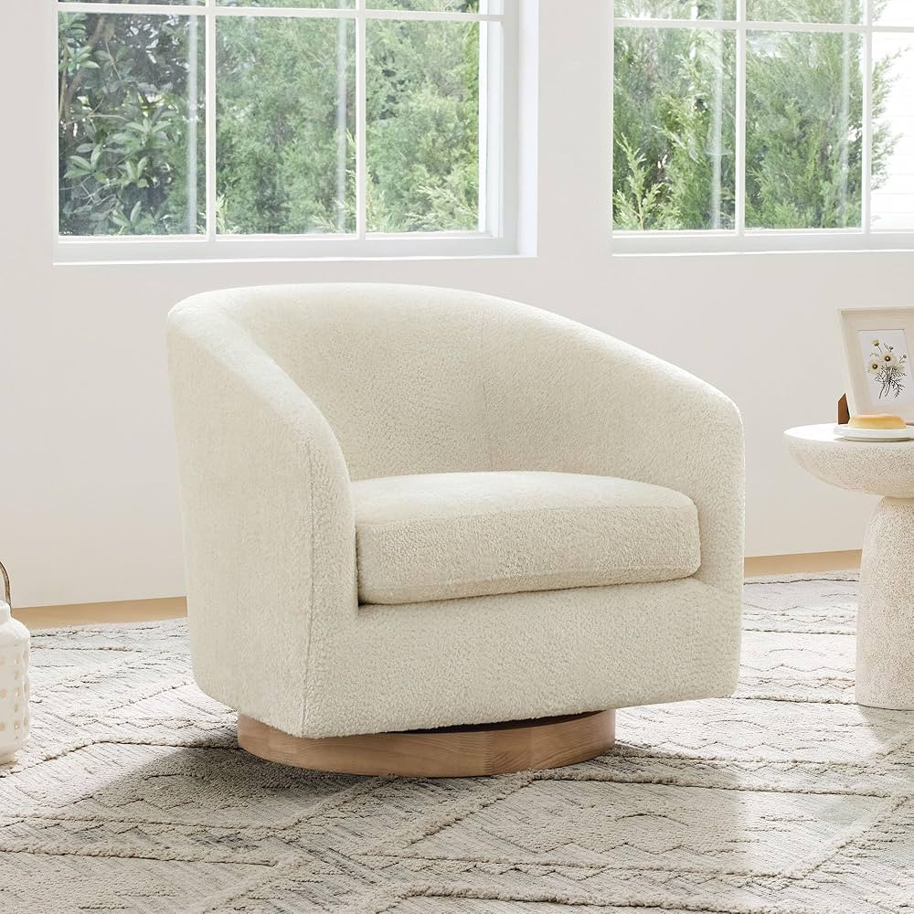 CHITA Swivel Accent Chair, FSC Certified Upholstered Fabric Barrel Chair for Living Room, Fully A... | Amazon (US)