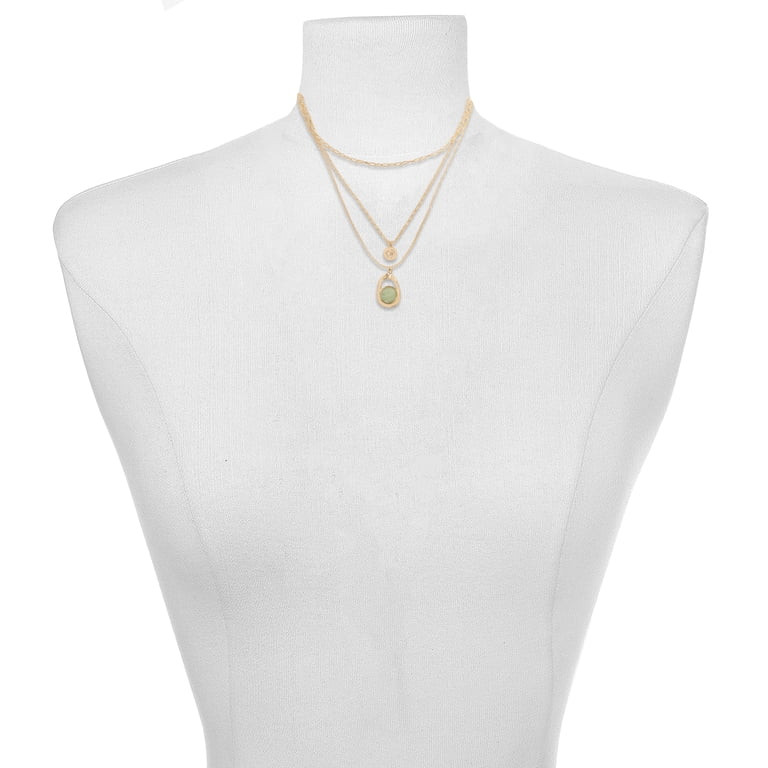Time and Tru Women\u2019s Gold-Tone Multi-Layer Pendant Necklace | Walmart (US)
