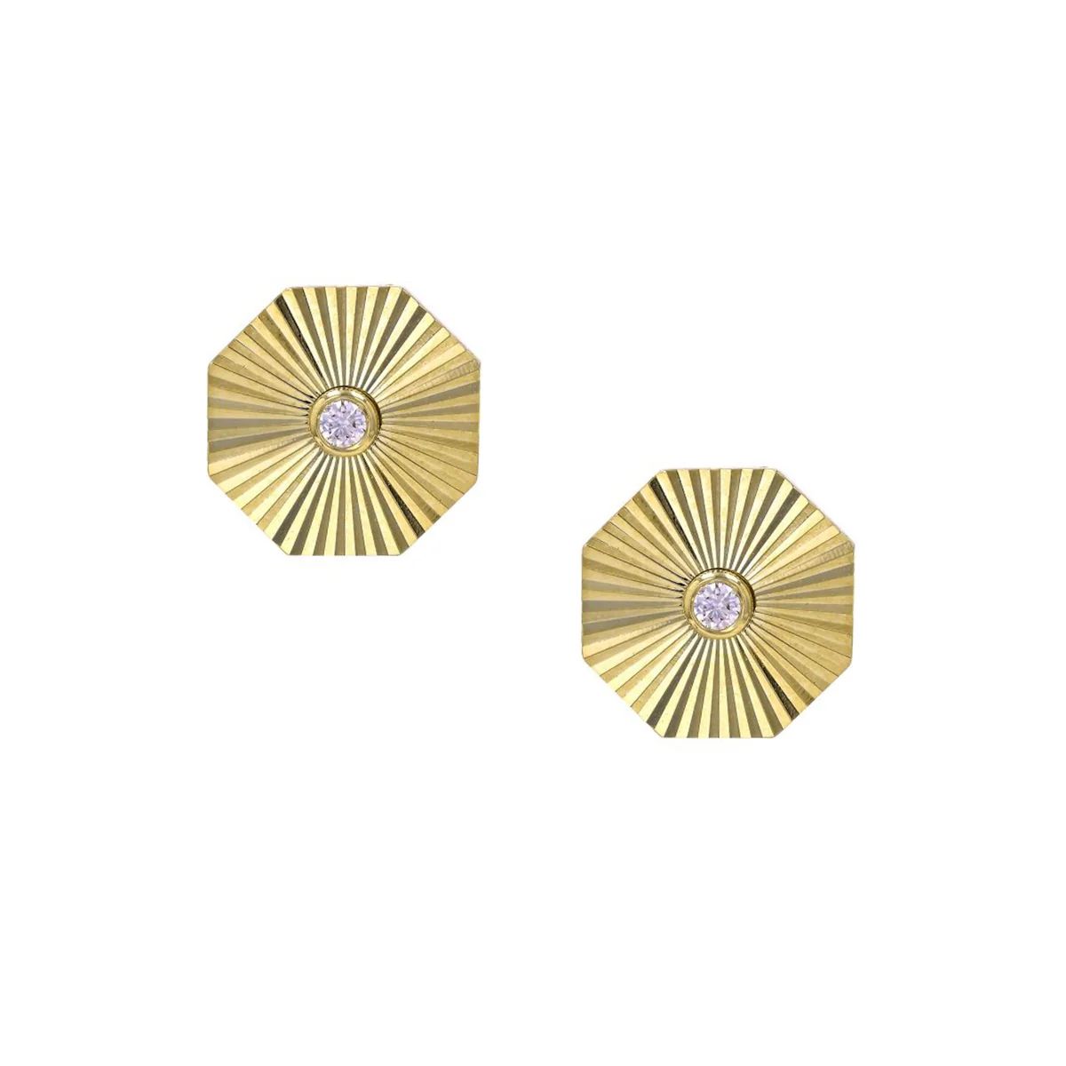 Fluted Octagonal Earrings | AMO Jewelry by Ana Mari Ortega