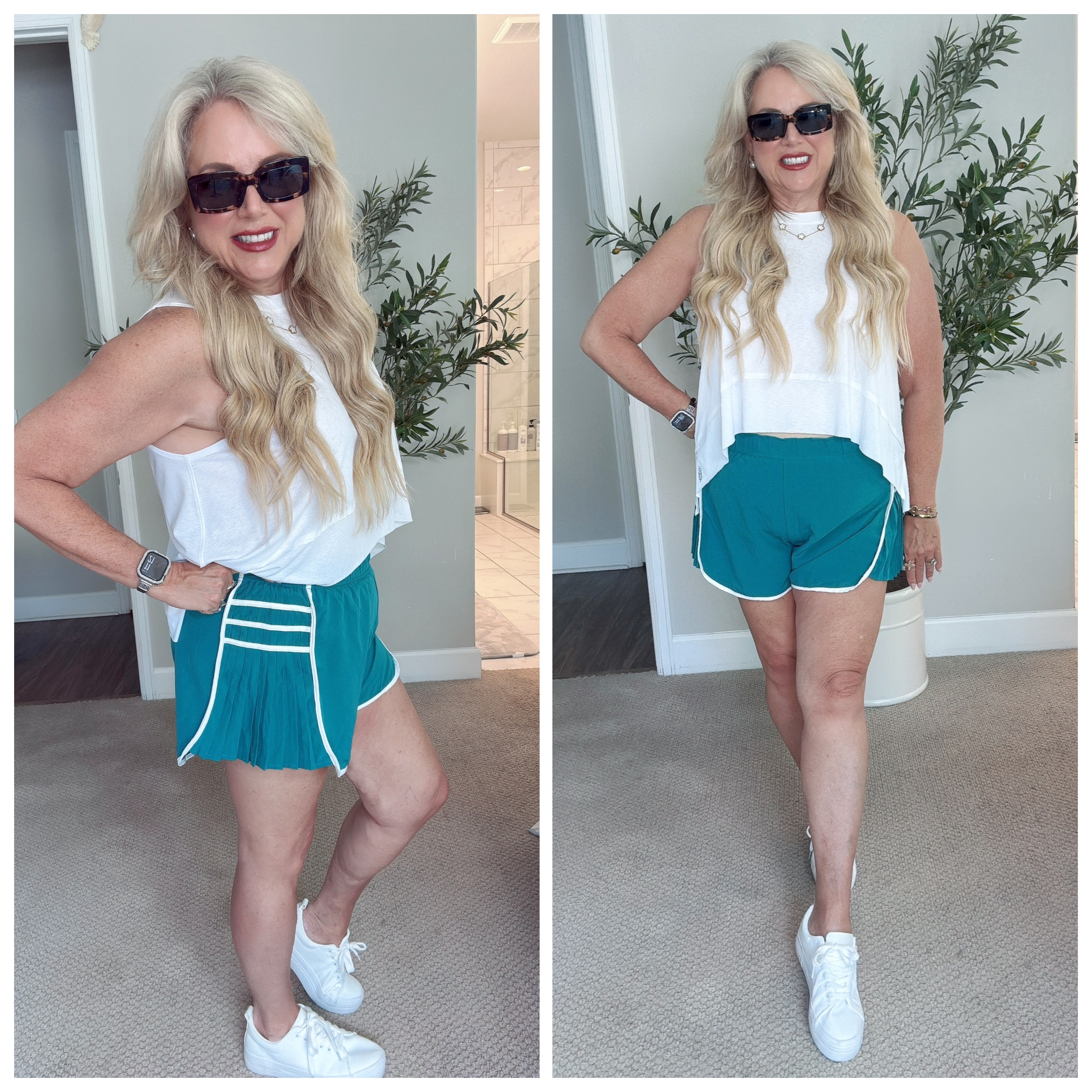 💚 Loving these Kelly green sporty running shorts (L) + Tank (M) and some cute sneakers for the perfect active vibe. 🏃‍♀️✨

And yes… those torti sunnies are the finishing touch! 😎

#SummerWorkoutStyle #SportyChic #RunningShorts #FPMovement #ActiveVibes #OOTDInspo #TortiSunnies #GymToStreet #FashionFinds #TikTokStyle 

 #LTKActive #LTKOver40 #LTKFindsUnder50