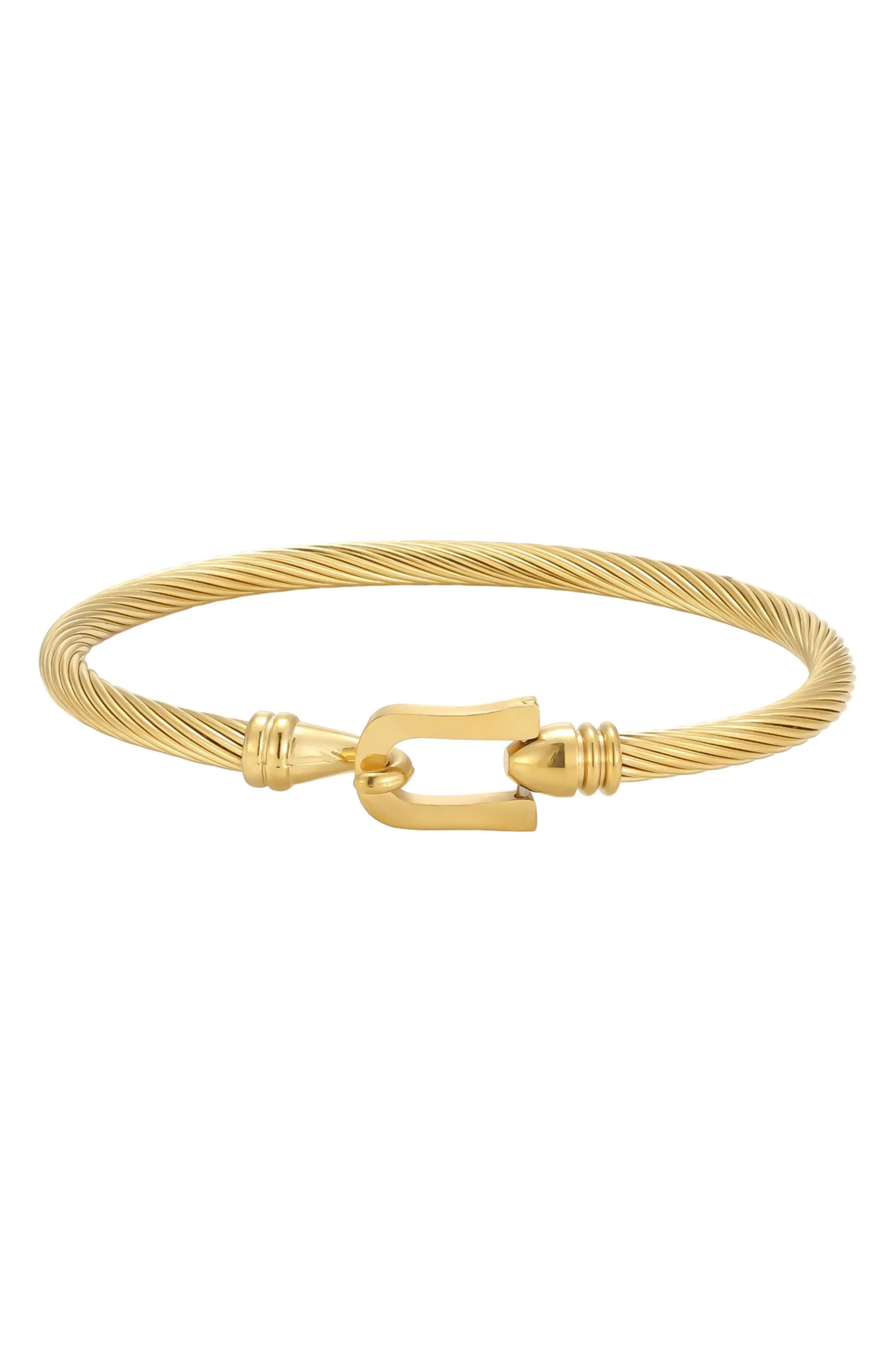 Adornia 18k Gold Plated Twisted Cuff Bracelet at Nordstrom Rack | Nordstrom Rack