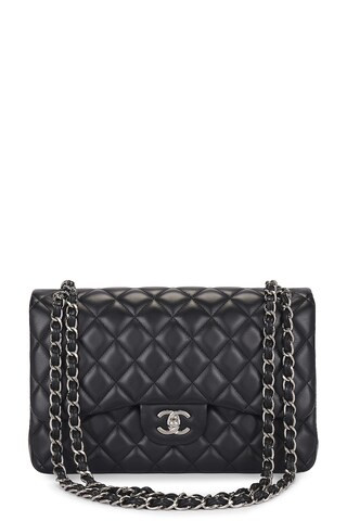 Chanel Lambskin Jumbo Double Flap Bag in Black | FWRD 