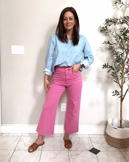 Spring outfit idea with chambray shirt and pink jeans! Both run true to size!



#LTKstyletip #LTKfindsunder50 #LTKover40