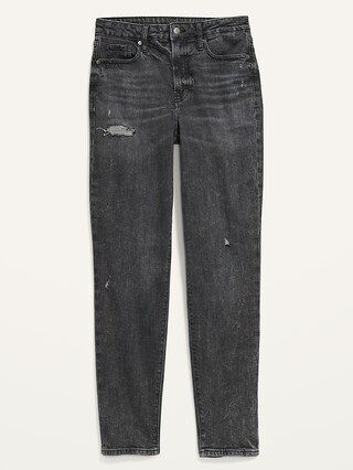 High-Waisted O.G. Straight Ripped Black Ankle Jeans for Women | Old Navy (US)
