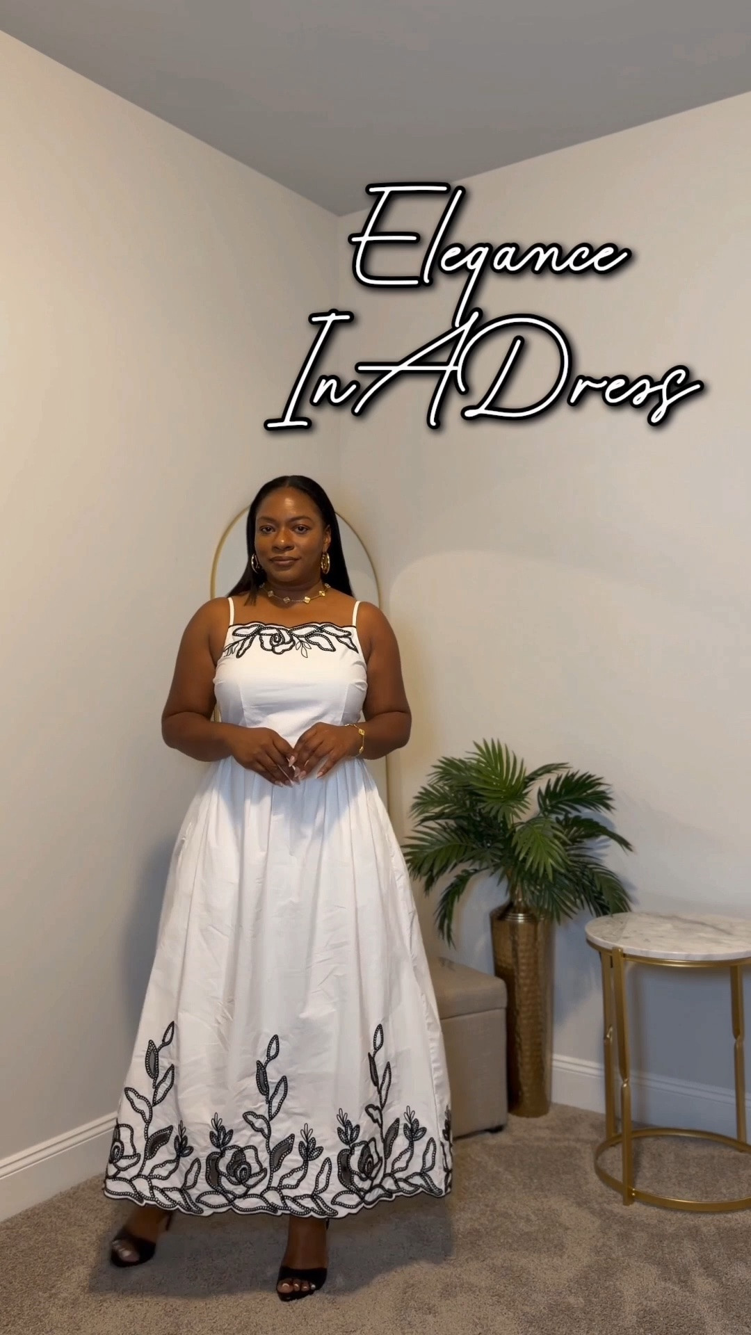 🤍 Timeless Elegance 🤍
A classic white dress with beautiful black embroidery that’s effortlessly polished. I’m wearing a medium. Shop the look in the comments.

#LTKgrwm #LTKBeauty #LTKootd
