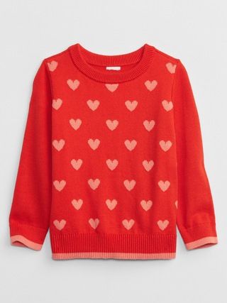 babyGap Heart Print Intarsia Sweater | Gap Factory
