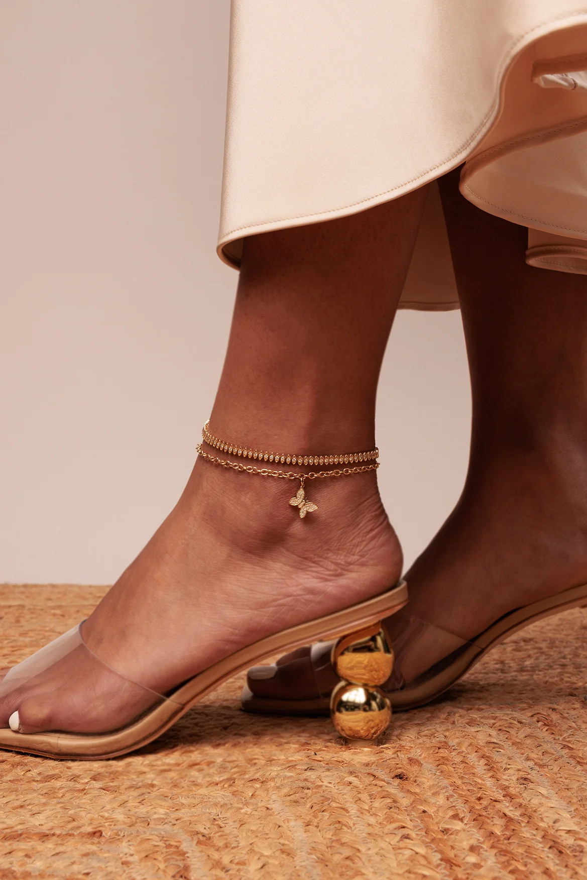 Gold & Diamond Butterfly Anklet | Sydney Evan