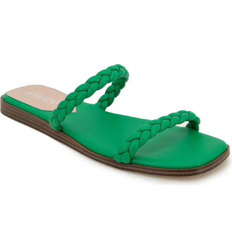 KENSIE Averie Braided Faux Leather Dual Strap Slide Sandal | Nordstromrack | Nordstrom Rack