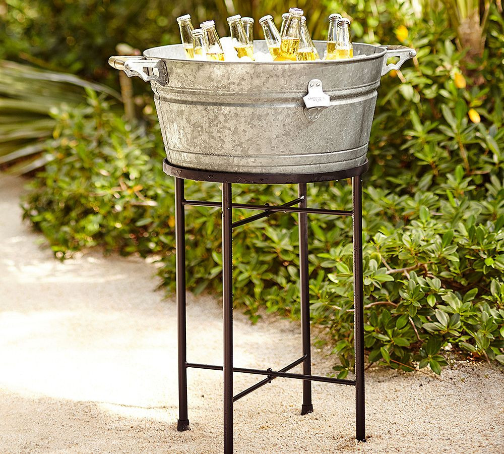 Galvanized Metal Party Bucket & Stand | Pottery Barn (US)