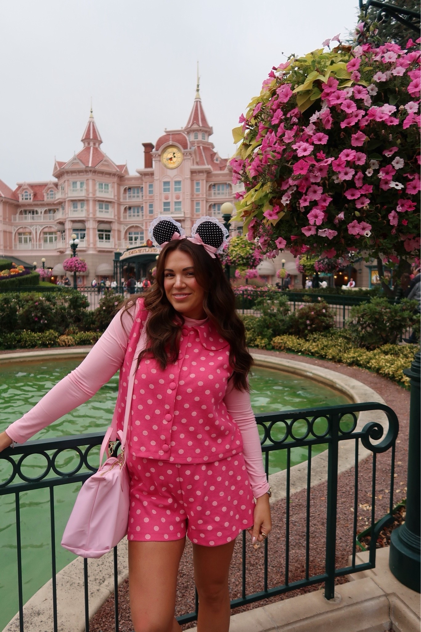 what i wore to Disneyland Paris! 💕🎀🐭🏰 wearing size large in pink polka dot top and shorts! in the large in long sleeve baby pink mock neck underneath. so comfy for a long Disney day!

#LTKSeasonal #LTKMidsize #LTKTravel