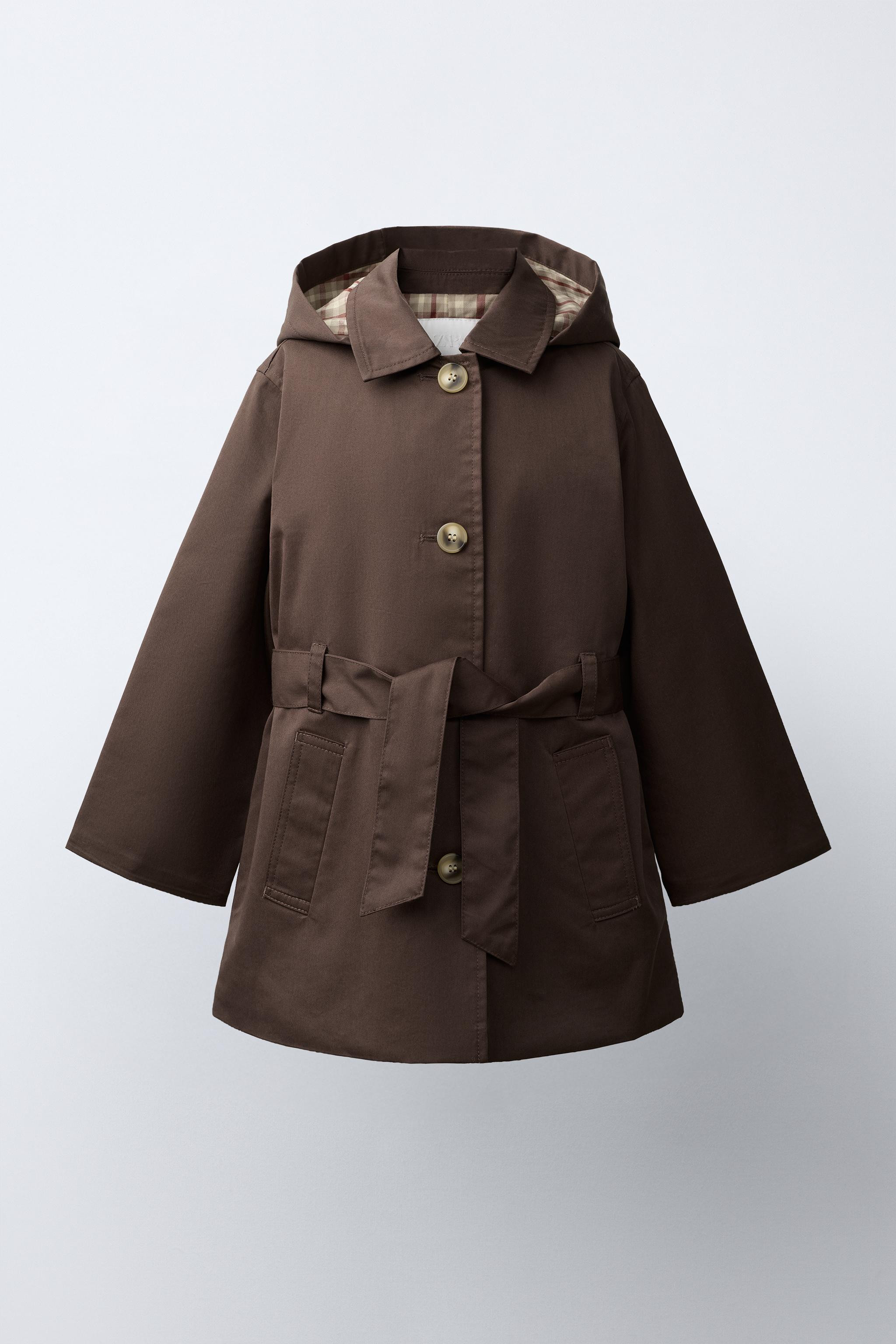 HOODED PLAID-LINED TRENCH COAT | Zara US