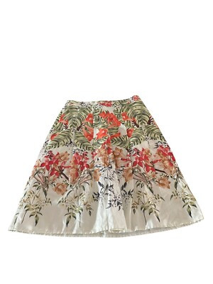 Talbots Women's Floral Skirt w/ Lining Sz 8 Red Green White Brown Black NWT | eBay US