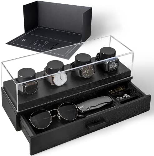 Watch Display Case Watch Holder - Christmas Gifts For Men, Dad, Husband - Wood Mens Watch Case Wa... | Amazon (US)