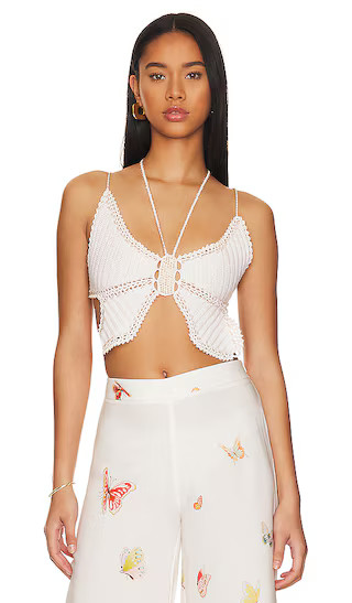 Crochet Butterfly Top in Snow White | Revolve Clothing (Global)