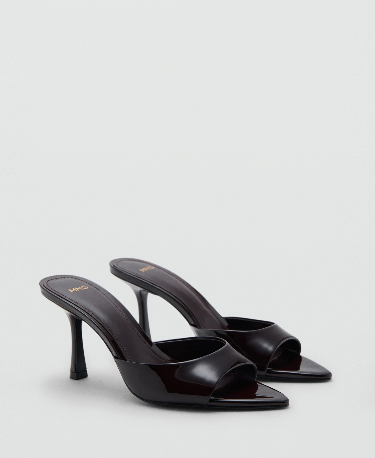 Mango Women's Patent Leather High-Heeled Sandals - Burgundy | Macy's