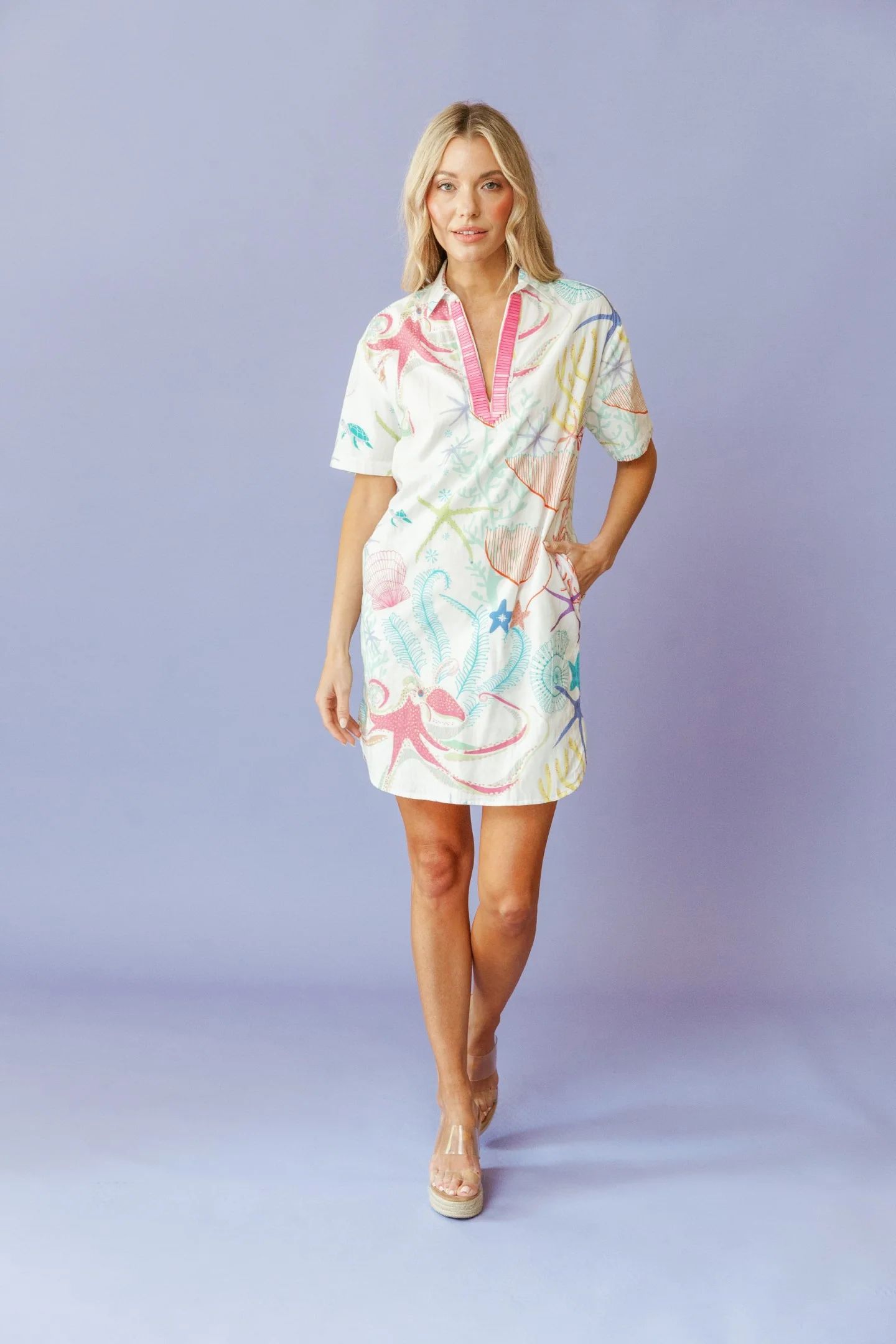 Sheridan French I Resort 2024 I Rhodes Dress in Under the Sea White | Sheridan French