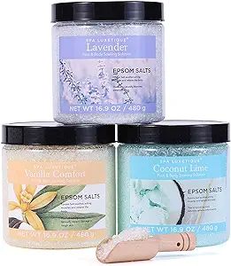 Bath Salts for Soaking, Spa Luxetique Epsom Salts Gifts Set for Women, 3.17lbs Bath Salts for Wom... | Amazon (US)