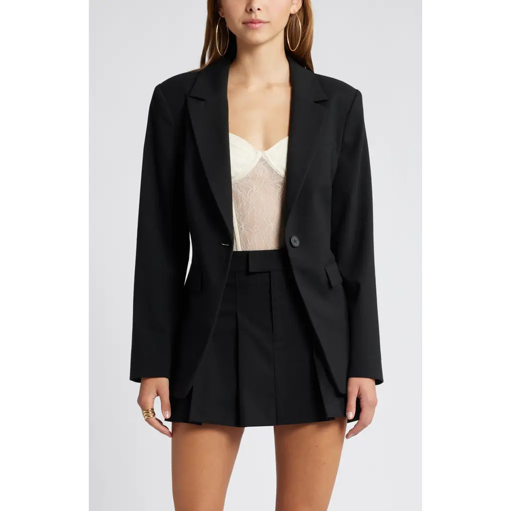 Open Edit Fitted Blazer in Black at Nordstrom, Size Small | Nordstrom
