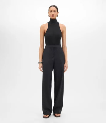 Flat Front Trouser | Black | AnotherTomorrow