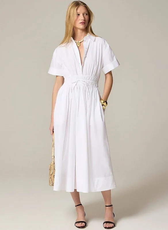 A classic white cotton shirt dress in a midi/maxi length that comes xxs-3x. 

#LTKPlusSize #LTKPetite #LTKMidsize