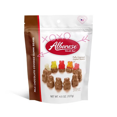 Albanese World's Best Milk Chocolate Covered Valentine Gummy Bears Candy - 4.5oz | Target