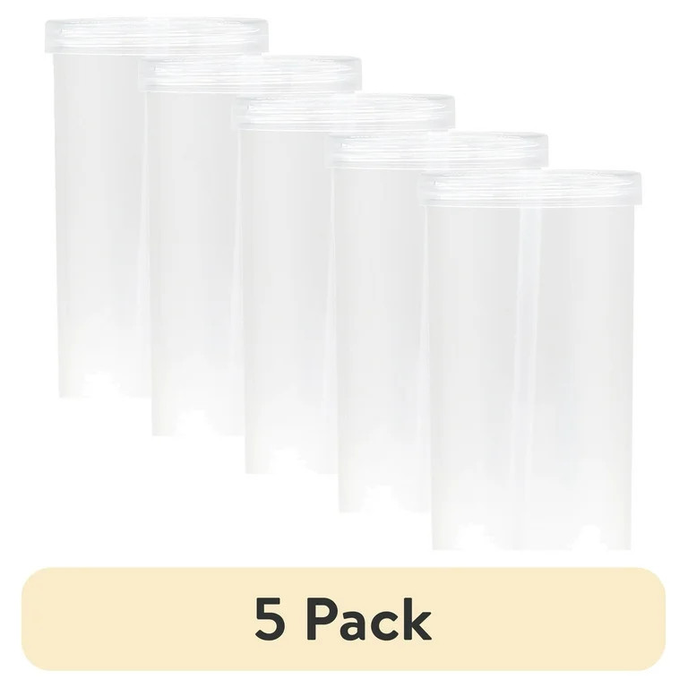 (5 pack) Mainstays 20 oz Plastic Clear Tumbler with Screw Top Lid and Straw | Walmart (US)