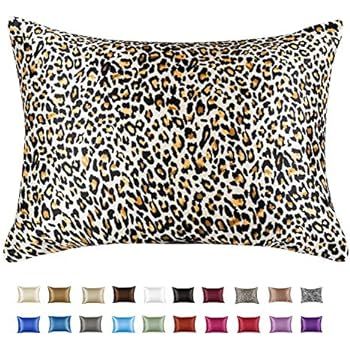 Luxury Satin Pillowcase with Zipper, Standard Size, Jaguar Print (Silky Satin Pillow Case for Hai... | Amazon (US)