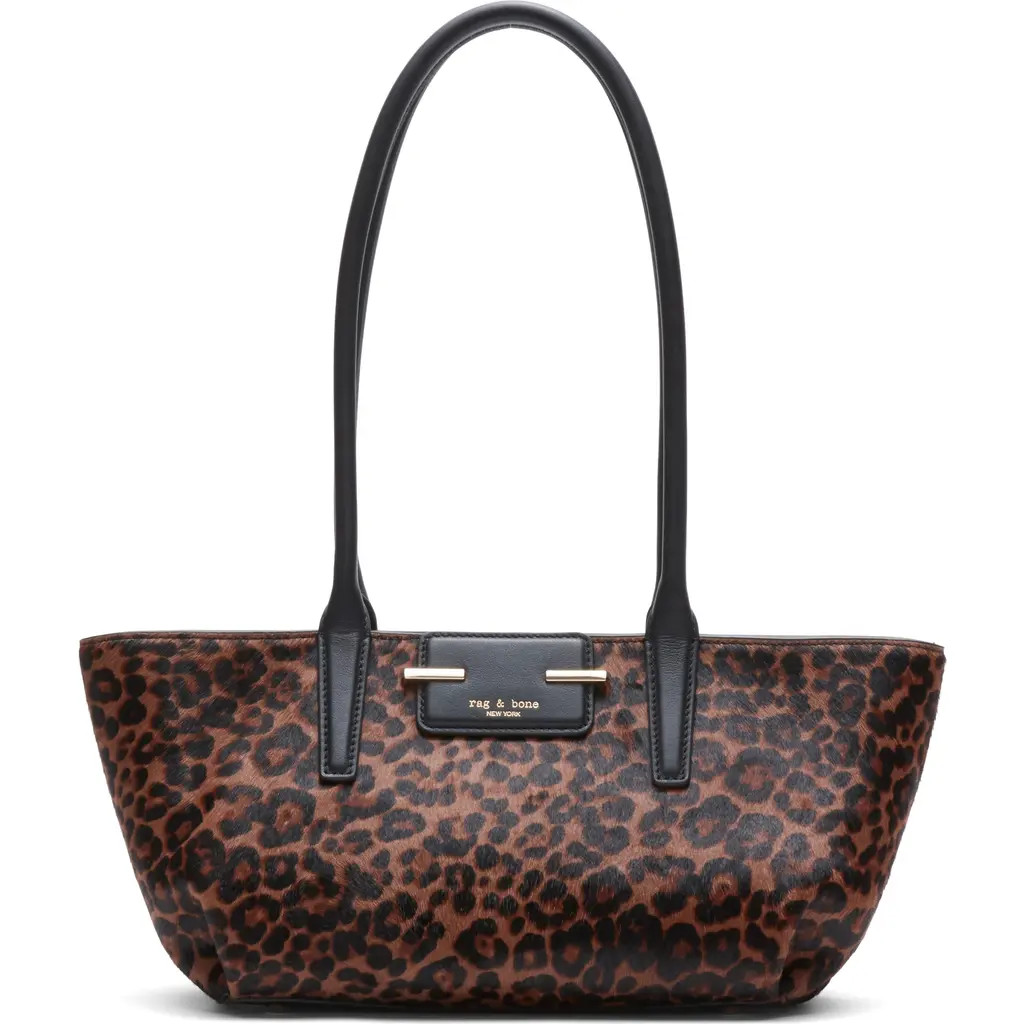 rag & bone Realm Leather Satchel in Leopard Print Calf Hair at Nordstrom | Nordstrom