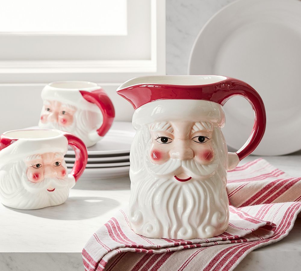 Santa Claus Ceramic Pitcher | Pottery Barn (US)