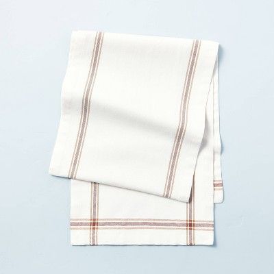 Engineered Border Stripes Table Runner Dune Brown/Sour Cream - Hearth & Hand™ with Magnolia | Target