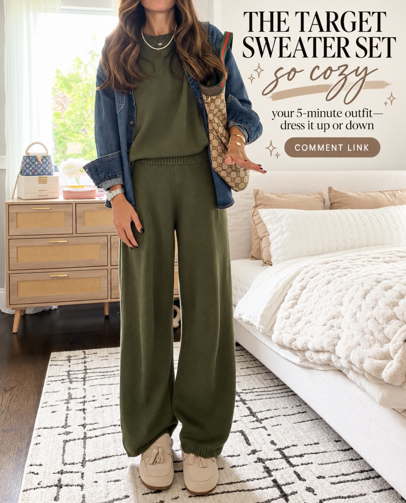This Target matching sweater set is sooo cozy 🤎 I love that you can dress it up with a cute jacket and accessories or keep it casual for a busy day. 
💬Comment LINK and I’ll send you the details!

#LTKSeasonal #LTKootd #LTKmomlife