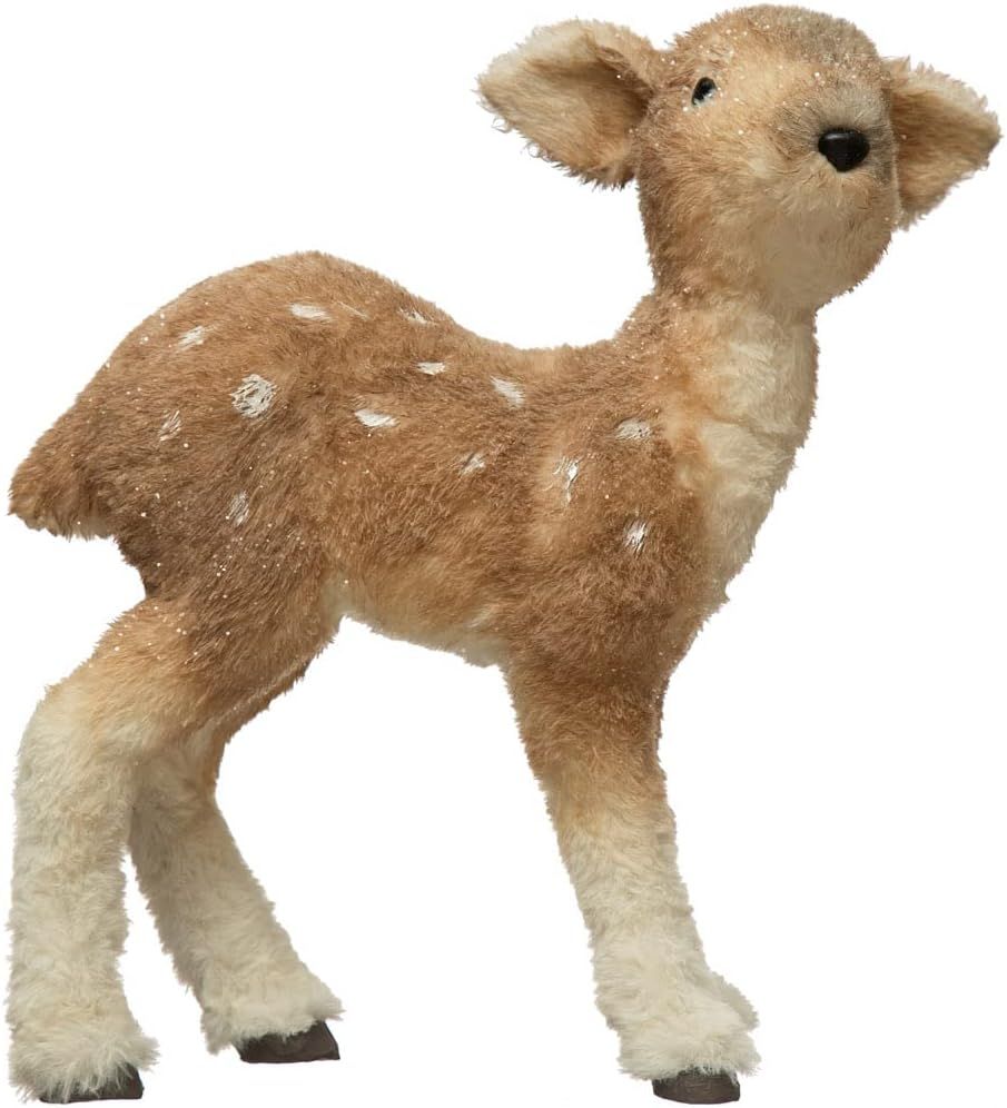 Faux Fur Standing Fawn with Glitter, Tan and White | Amazon (US)